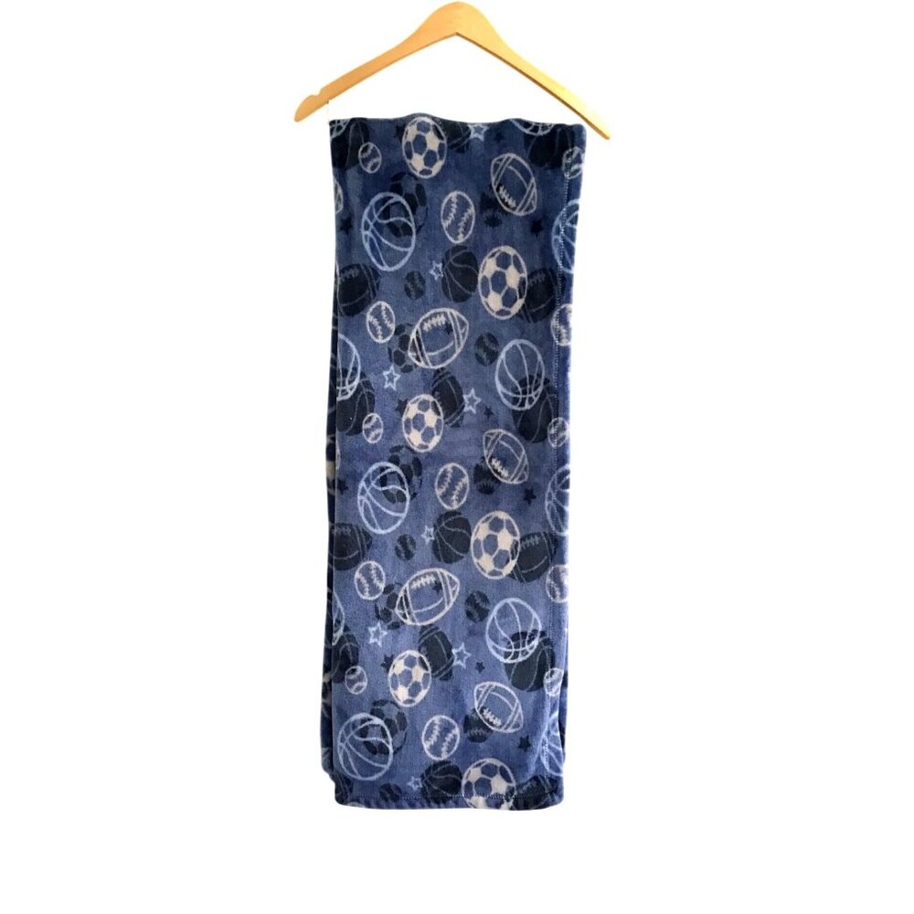 MULTI SPORTS BLUE SOFT WARM THROW BLANKET